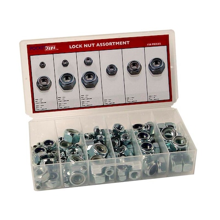 Huyett Lock Nut Coarse Thread ZC Asst 150pc DISP-LNUT150C